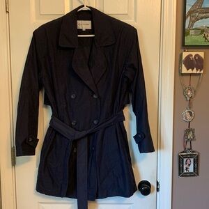 Gloria Vanderbilt Lightweight Navy Belted Jacket Small